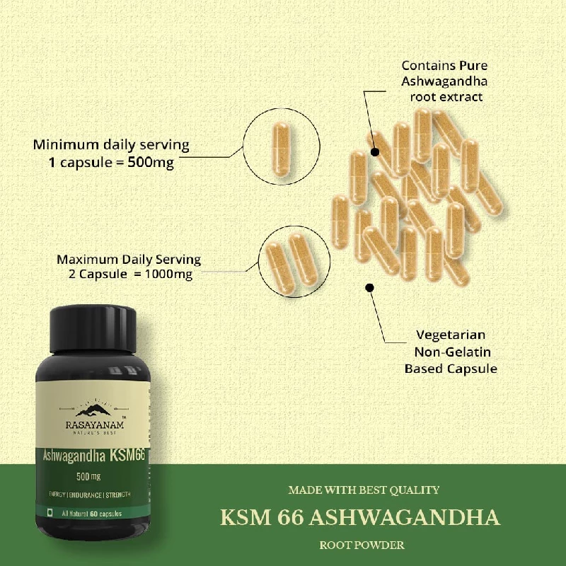 Rasayanam Ashwagandha KSM-66 500mg, 60 Capsules-6.webp